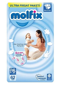 Детская molfix подгузники (15+кг) Артикул: 20613
